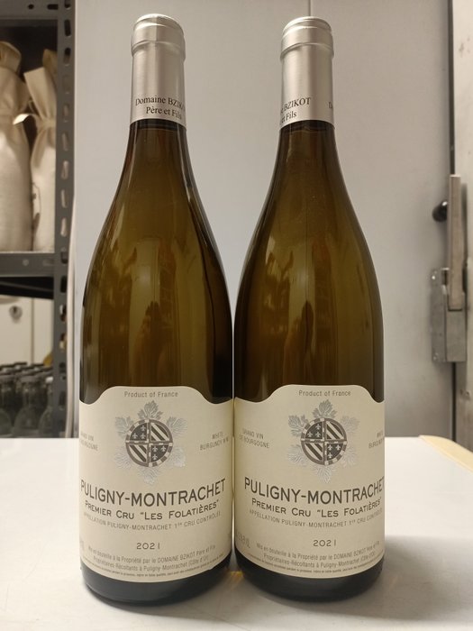 2021 Puligny Montrachet 1° Cru "Les Folatières" - Domaine Bzikot Père et Fils - Bourgogne - 2 Flasker (0,75 L)