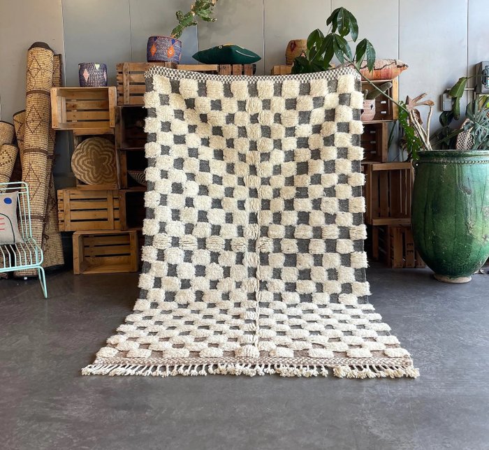 摩洛哥當代現代 Beni Ourain 地毯 - 小地毯 - 255 cm - 150 cm