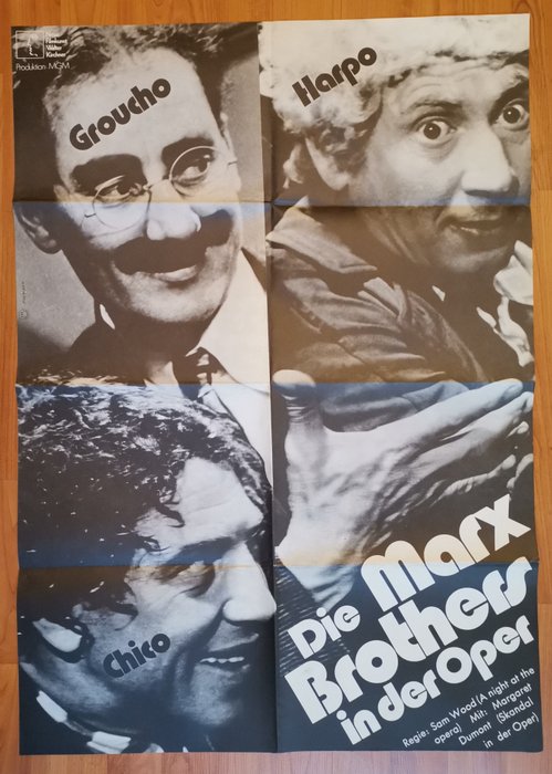 Marx Brothers A Night at the Opera - Groucho, Chico, Harpo - Original Cinema Poster RR 1972