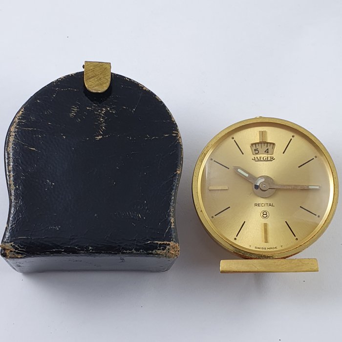 Horloges de table/bureau - Réveil, Réveil de voyage - Jaeger - Plaqué or - 1960-1970