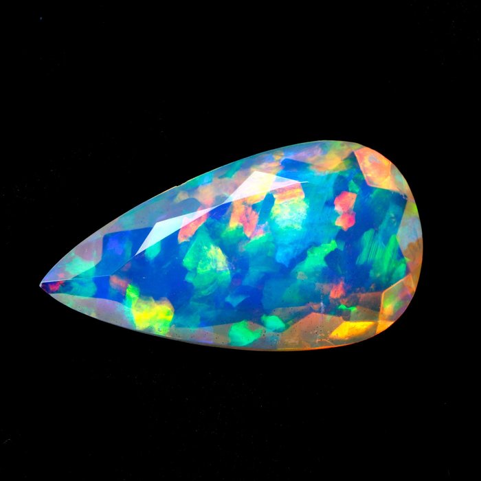 [Kristal] Oranje + kleurenspel Gesneden Opaal - 3.69 ct