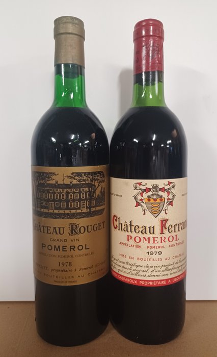 1978 Château Rouget & 1979 Château Ferrand - Pomerol - 2 Garrafas (0,75 L)