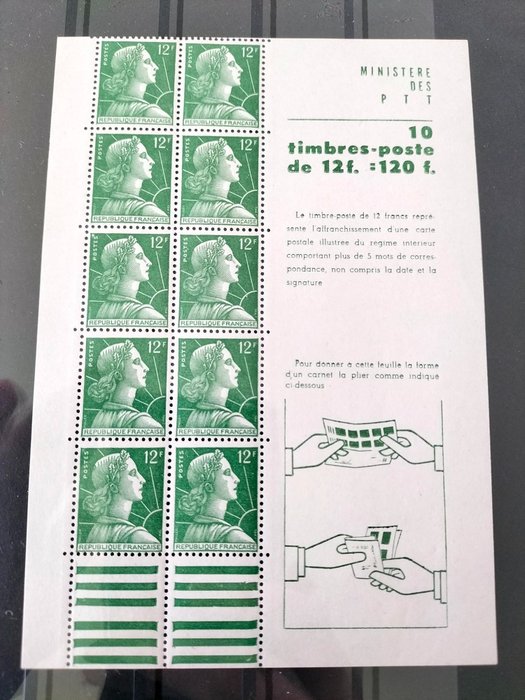France 1955 - Carnet de timbres complet - Yvert 1010
