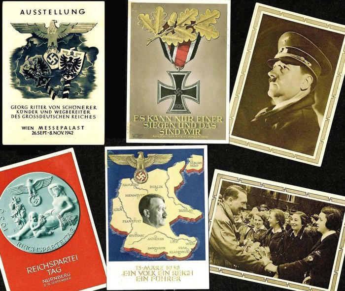 Duitse Rijk 1933/1945 - Propagandakaarten, postwaardestukken, poststukken