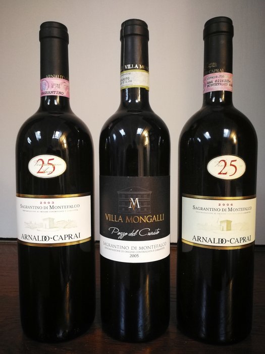 2003 , 2006 Arnaldo Caprai 25 Anni & 2005 Villa Mongalli Poggio del Curato, Sagrantino di Montefalco - 翁布里亚 - 3 Bottles (0.75L)