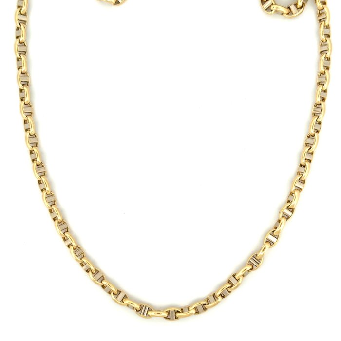 Collana Marinara oro bicolore 18 kt - 8.7 gr - 50 cm - Halskette - 18 kt Weißgold