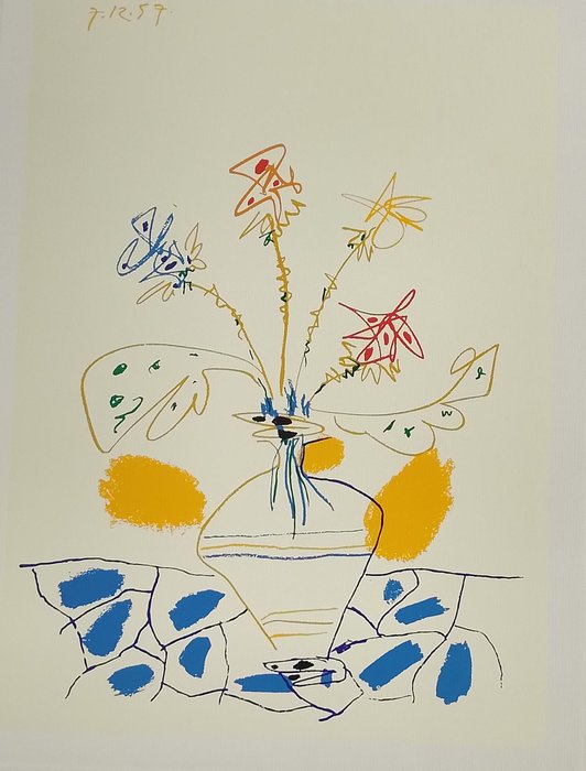Pablo Picasso (after) - Vase de fleurs - 1950s
