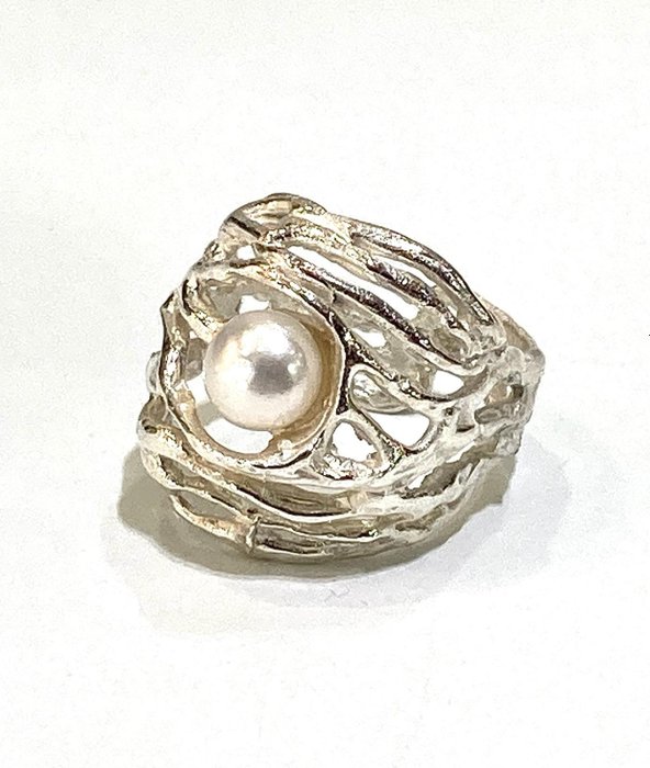 No Reserve Price - Ring Silver Pearl