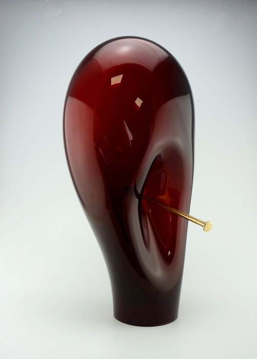 Vanessa Mitrani - sculptuur, NAIL - 43 cm - Glas, Gouden staal - 2015