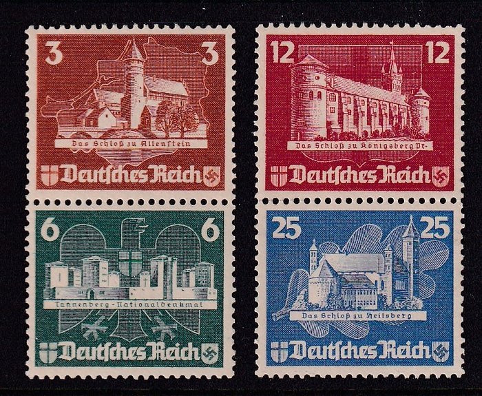 Deutsches Reich 1935 - KÖNIGSBERG. Briefmarken aus Blockausgabe. - Michel: 576/579