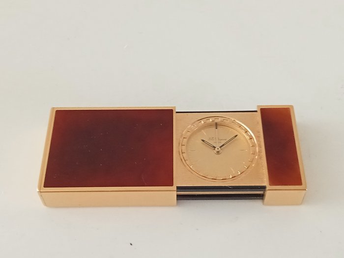 Relógios de mesa e secretária - Relógio de viagem - Dupont - laca chinesa + bordas douradas douradas, - 2000-2010
