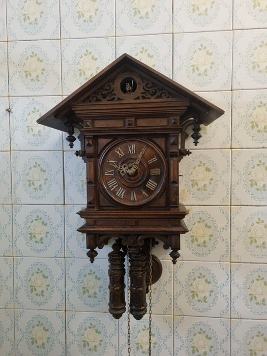 Ρολόι τοίχου - Ρολόι κούκος - Biedermeier - ξύλο, ορείχαλκος, σφυρήλατο σίδερο, χυτοσίδηρος - 1850-1900