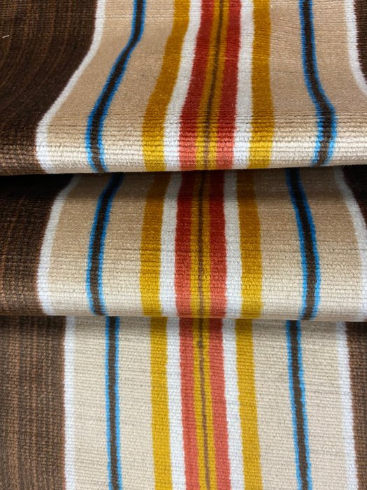 PRESTIGIOUS STRIPED SATIN VELVET MADE IN ITALY WITHOUT RESERVE! - Upholstery fabric - 400 cm - 135 cm