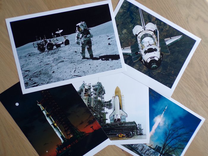 NASA - 太空纪念品 - 五张特殊且具有历史意义的太空照片 - 1980-1990