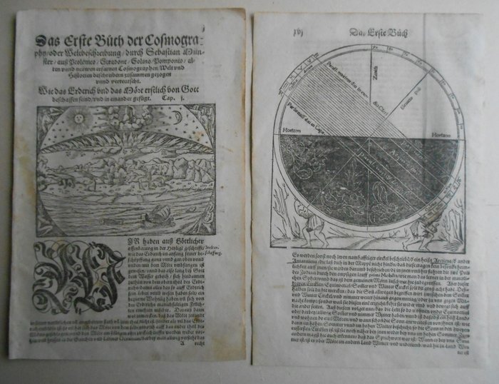[Sebastian Münster] Cosmographia, Erdbeschreibung aller Länder... - 27 woodcuts on 16 sheets - 1560