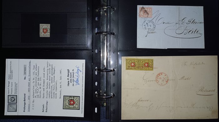Elveția 1850/1854 - 1850/54 - Local Post & Letter Raion II (RARITY) și Raion III