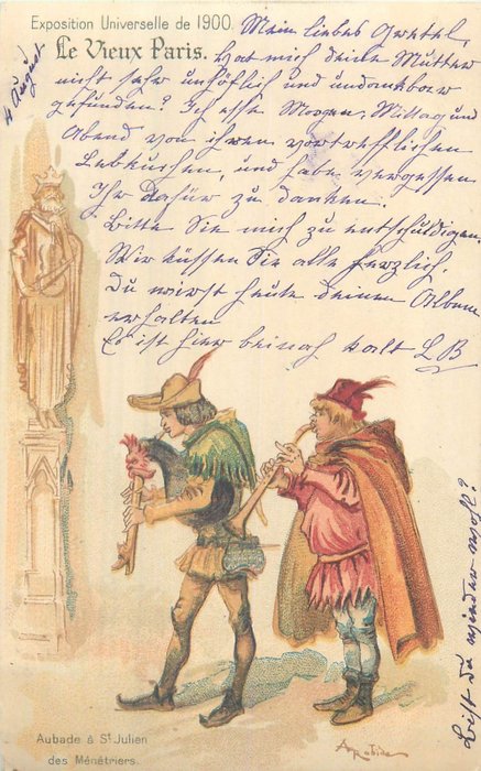 Paris - vieux Paris - Cartes illustrateurs signées Robida édilités pour l'expo universelle de Paris - Carte postale (17) - 1900-1900