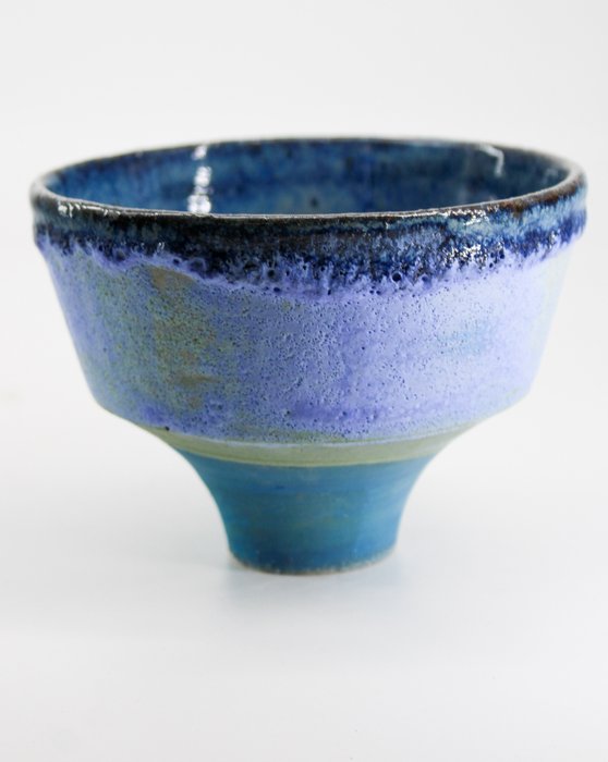 Max Modolo - Bowl - Ciotola in porcellana Smalto Sea Foam interno Chun. - Porcelain, Sea Foam Cobalt enamel.