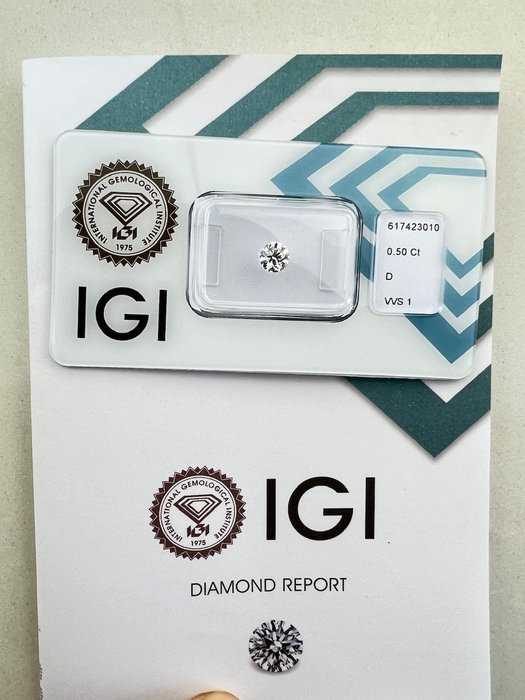 1 pcs Diamant - 0.50 ct - Brilliant - D (färglös) - VVS1