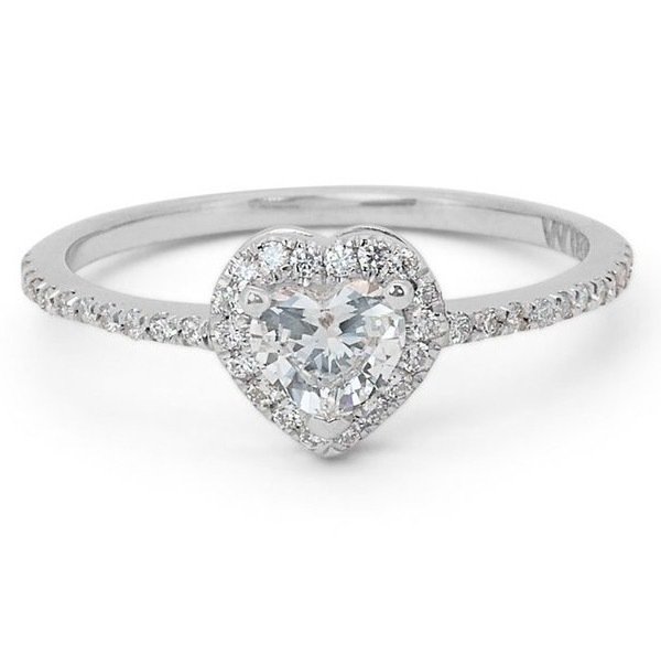 Anel Ouro branco Diamante  (Natural) - Diamante