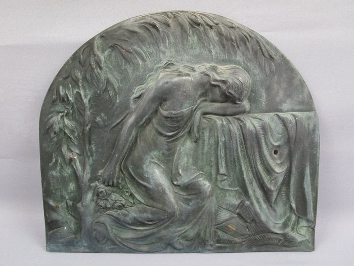 Relieve, Jugendstil - Bronze Relief - 32 cm - Bronce