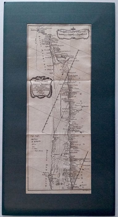 Afrika, Karta - Röda havet / Persiska viken; Christian Benjamin Glassbach - Maris Rubri - 1762