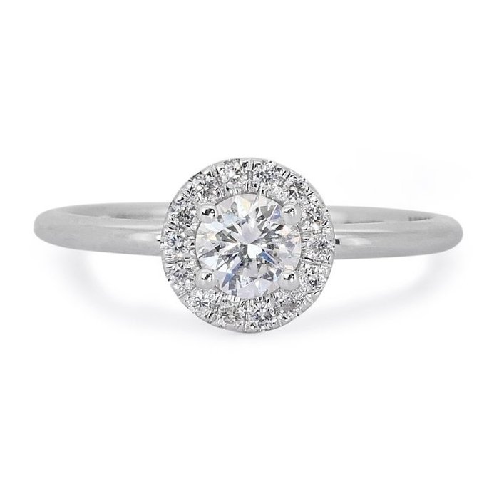 Anel Ouro branco Diamante  (Natural) - Diamante