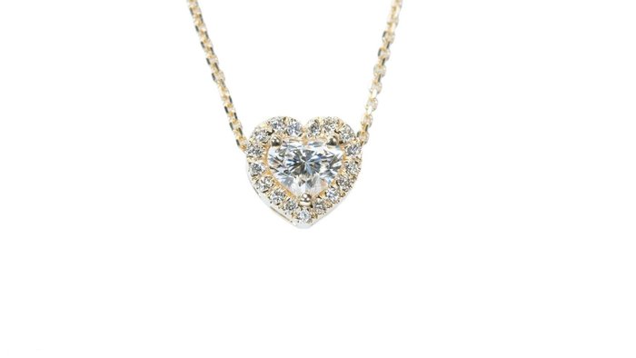 Halskette Gelbgold Diamant  (Natürlich) - Diamant 