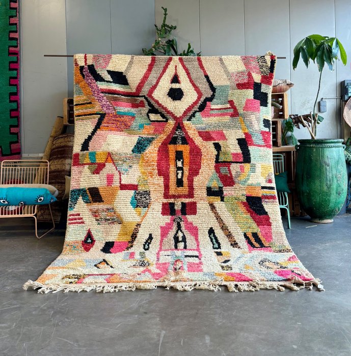 Tapis en laine à motif abstrait marocain - Tapis - 205 cm - 300 cm