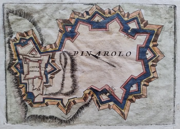 Europe, Map - Italy / Piemonte / Pinerolo; V. M. Coronelli - Pinarolo - 1701-1720