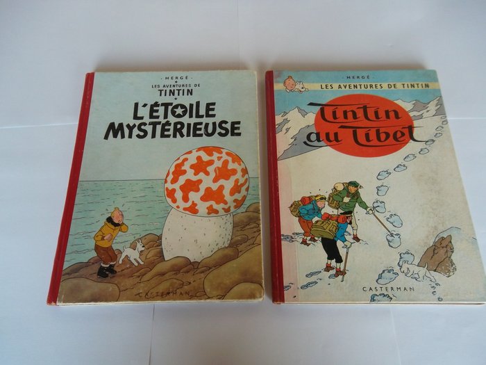 Tintin - L'Etoile mystérieuse (B12) + Tintin au Tibet (B29) - 2x C - 2 Album - Különböző kiadások - 1955/1960