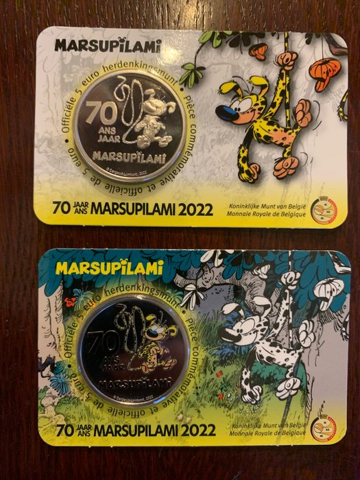 Marsupilami 2x 钱币纪念币 - 70 安斯 - Monnaie royale de Belgique - 2022