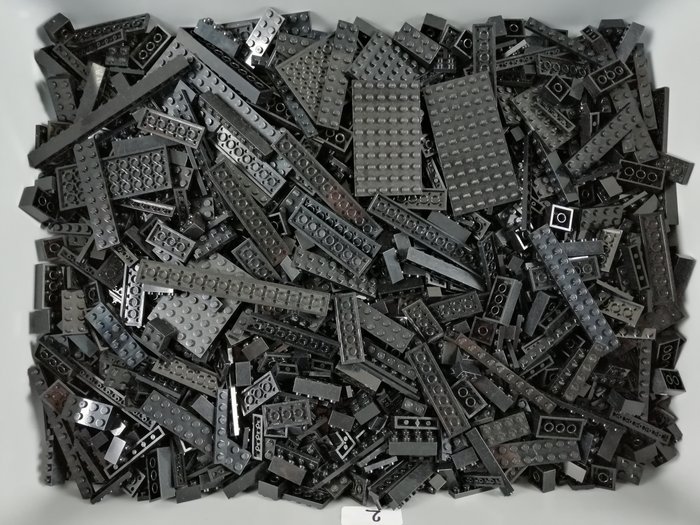 Lego - geen serie - Partij van 1000 zwarte bouwstenen - 1980-1990