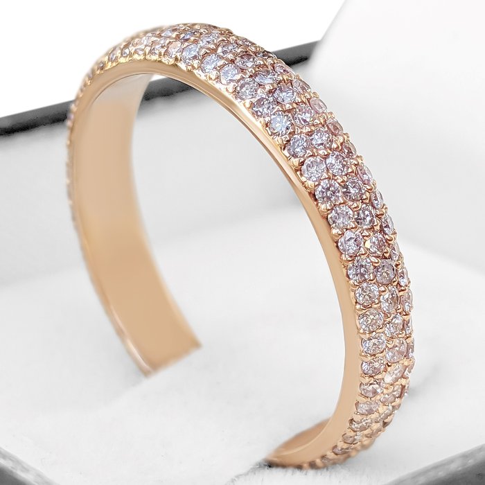 Zonder Minimumprijs Ring - Rosé goud, Roségoud -  1.00ct. Roze Diamant 