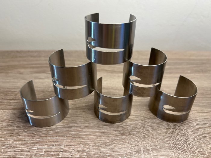 Terence Conran - Napkin ring  - Six stainless steel napkin rings for Concorde British Airways