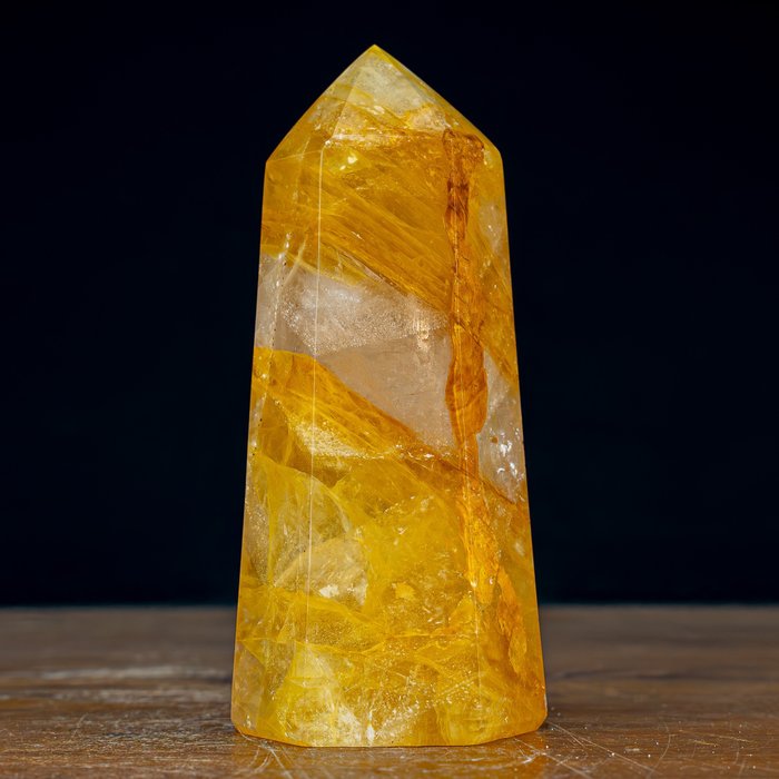 Természetes, kiváló minőségű A+ Golden Healer kvarc Obeliszk- 1190.41 g