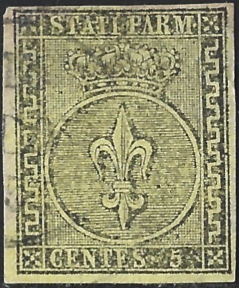 Antikke italienske stater - Parma 1852/1857 - Alvor - Sassone 1, 3, 4, 5, 7, 10, 11a