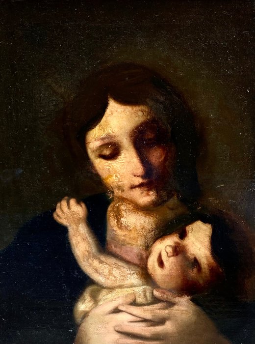 Scuola napoletana (XVIII) - Madonna con bambino - NO RESERVE