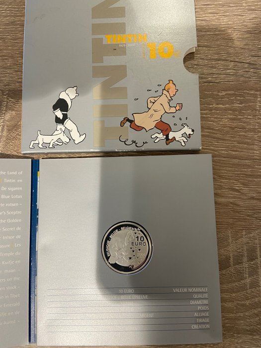 比利时. 10 Euro 2004 "Tintin" Proof