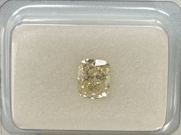 1 pcs Diamonds - 0.77 ct - Cushion - light yellow - SI3