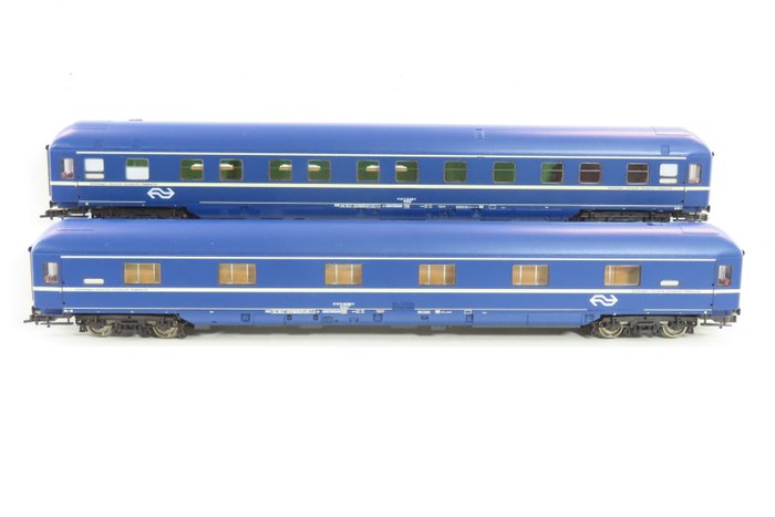 Roco H0 - 45076/-076.1 - Modeltog passagervogn (2) - 4-akslede lyntogssovevogne - NS