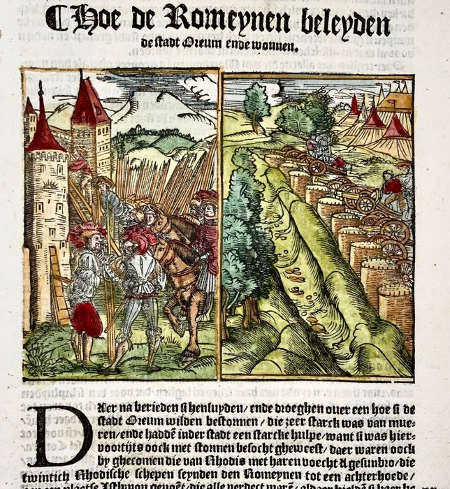 Hans Schauffelein - In Dutch, “Hoe de Romeynen beleyden de Stadt Oreum ende wonnen” - 1541