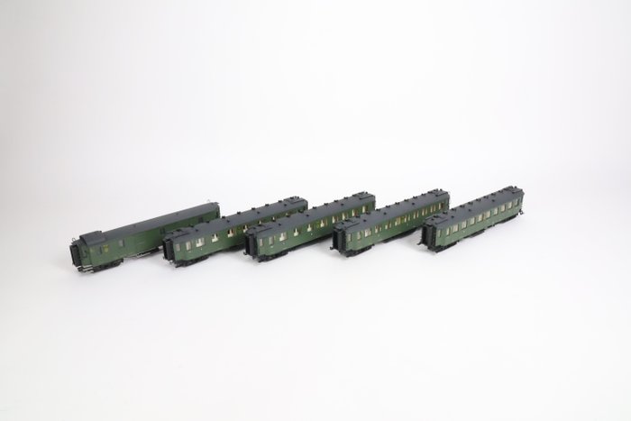 Liliput H0 - Conjunto de vagones de tren de pasajeros a escala (1) - Juego de carros época II, 5 piezas - DRG