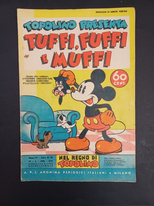 Nel Regno di Topolino n. 56 - Tuffi, Fuffi e Muffi - 1 Comic - Pierwsze Wydanie - 1938