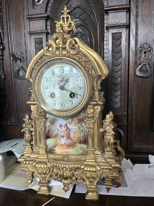 Relógio de lareira - Porcelana, Zinco - 1880-1900