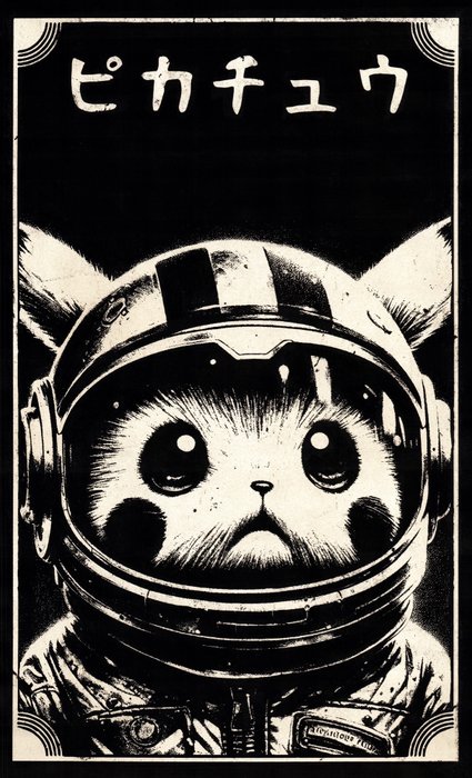 Æ (XX-XXI) - “Pikachu Lost in Space”, (2024) - Collectible! Æ‘s Pokémon Series