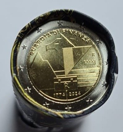 Italien. 2 Euro 2024 "Guardia di Finanza" (25 monete) in rotolino