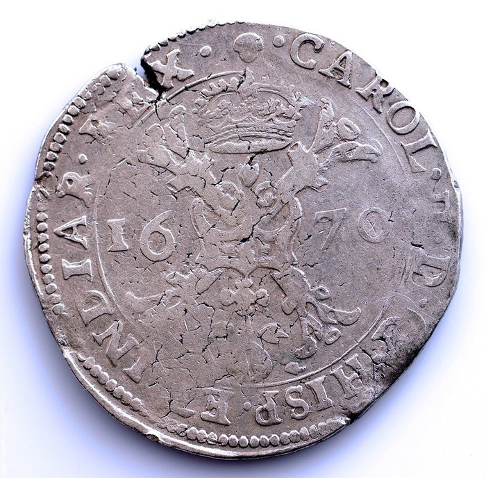 Spanyol Hollandia. Carlos II (1665-1700). Patagón 1670 Bruselas  - ESCASA