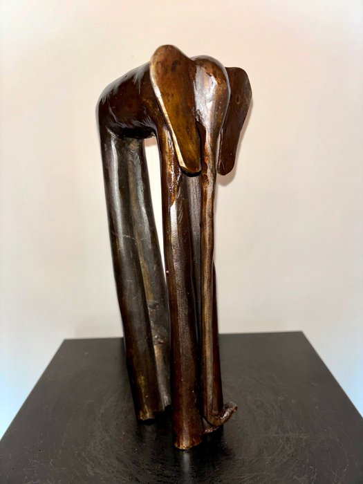 Abdoulaye Derme - 雕刻, Eléphant - 27.5 cm - 非洲青銅