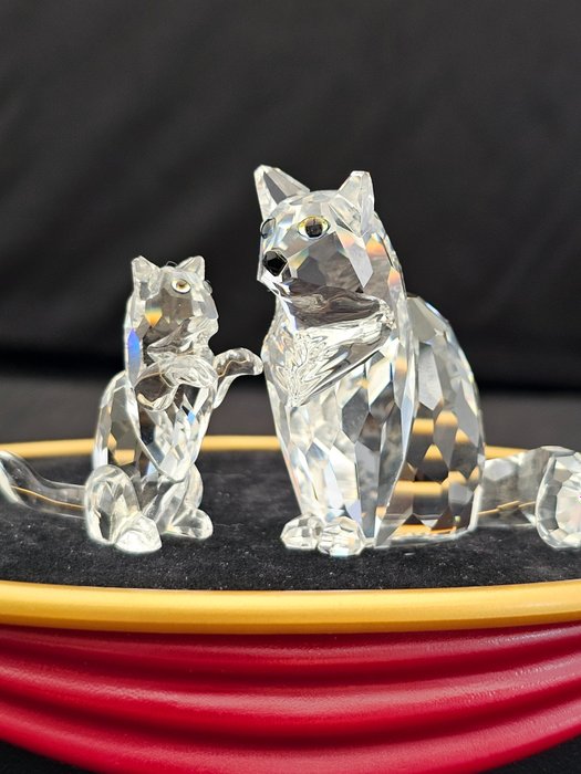 Swarovski - Figur - Sitting Cat 160799 - Cat Small 162887 -  (2) - Krystall